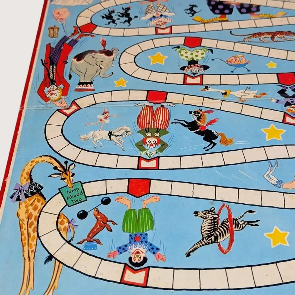 Vintage 1960s Whitman Up and Down Game Complete Clown Board Game Retro Toy